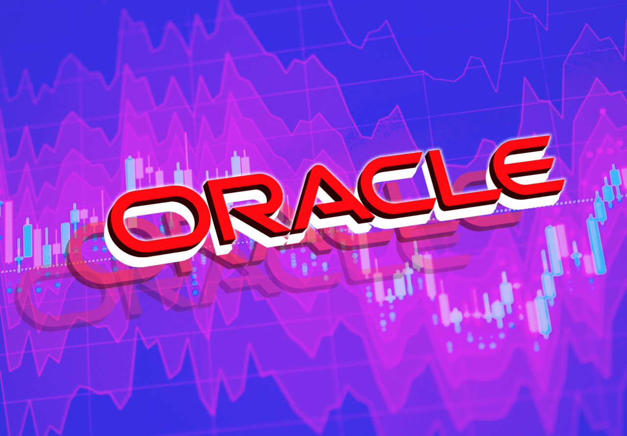Oracle stock chart soaring with AI cloud data